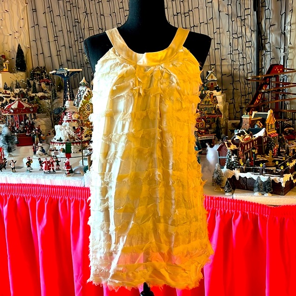 Dresses & Skirts - Beige cream silk dress Size SM